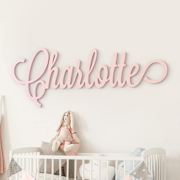 Wooden baby name clearance signs for nursery